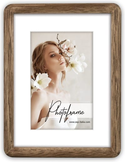 ZEP - Houten Fotolijst Gressan Bruin met Passe-Partout voor foto 10x15 / 15x20 - BC68P