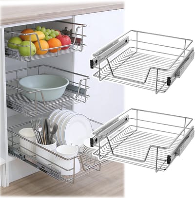 ACXIN Telescoop Lade Keukenkast Uittrekbare Kastlade - 2 Stuks - 50cm Kastbreedte - Volledig Uittrekbaar