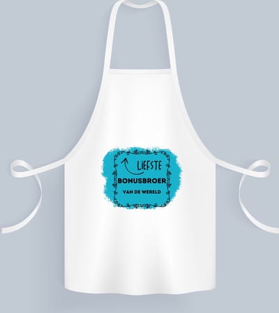Akyol - liefste bonusbroer van de wereld Keukenschort - Broer - de liefste bonusbroer - verjaardag - cadeautje voor broer - broer artikelen - kado - geschenk - 82 bij 71 cm