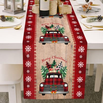 Kerst Gnome Tafelkleed Dwerg Gestreept Katoen en Linnen Tafelkleed Kerstdecoratie voor red