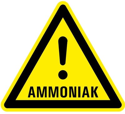 Waarschuwingsbord ammoniak - kunststof 100 mm