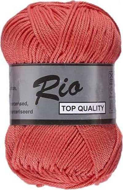 Lammy yarns Rio katoen garen - donker zalm (720) - naald 3 a 3,5 mm - 1 bol