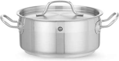 HENDI Kookpan laag – 2,8L – met deksel – inductiegeschikt – koelblijvende handgrepen – ⌀200x(H)90mm