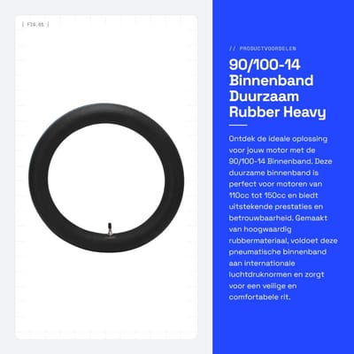 Dailygoods- Binnenband 90/100-14 - Duurzaam Rubber - Pneumatische Binnenband - Geschikt voor 110cc/125cc/140cc/150cc - Eenvoudig te Installeren - Recht Ventiel - Motorband
