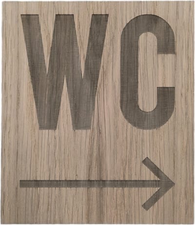 Bordje WC met pijl rechts - groot