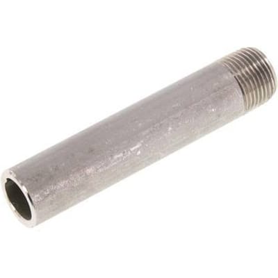 R 3/8'' Buitendraad x 17.2mm RVS Pijpnippel met Las uiteinde 20 Bar DIN 2982 - 80mm