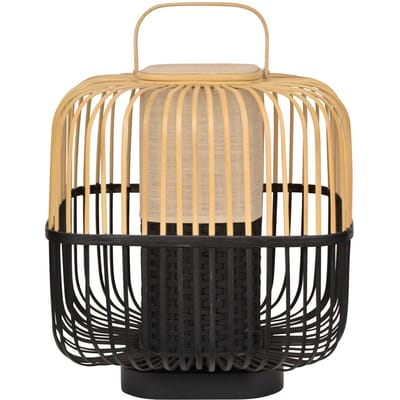 Forestier Bamboo Square M tafellamp in zwart