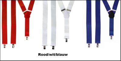Holland Bretel set - 1x bretel rood + 1x bretel wit + 1x bretel blauw - Koningsdag Nederland WK 2026 thema feest festival Holland