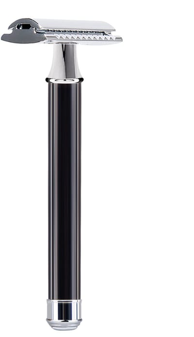 ARAMO® Essentials - Sandelhouten Veiligheidsscheermes (115 mm) met Dubbele Snijkant en RVS Blad.
