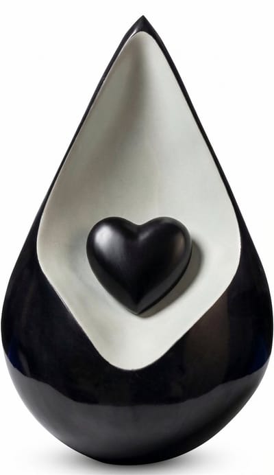 Unieke As Urn - 2 Liter - Handgemaakte urn - Urn - Crematie Urn - Uniek - Voor Huisdieren of Menselijk As - Crematie As - Decoratie Urn - Black Vulcano