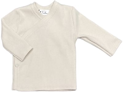 Overslagshirtje - Rib jersey - Natural beige - maat 44