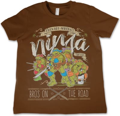 Teenage Mutant Ninja Turtles TMNT Bros On: The Road Kids T-shirt voor kinderen, bruin