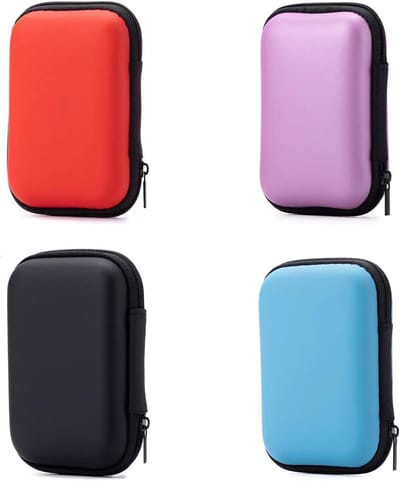 Thijox - Set van 4 Waterdichte Speelkaartenboxen van EVA, Opbergtas voor Kabels, Hoofdtelefoon en Kleine Onderdelen, Ideaal voor Feest, Camping en Thu