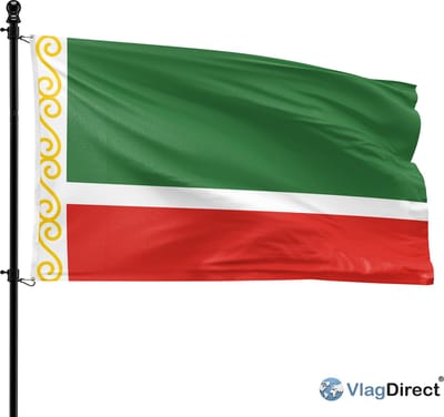 VlagDirect - Tsjetsjeense vlag - Tsjetsjenië vlag - 90 x 150 cm.
