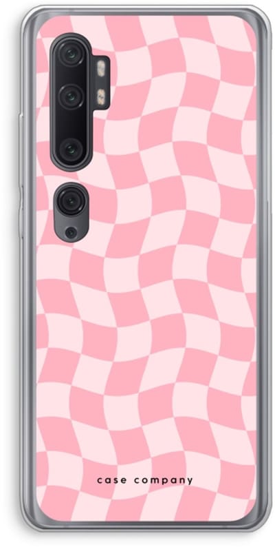 Case Company® - Hoesje geschikt voor Xiaomi Mi Note 10 Pro hoesje - Grid Roos - Soft Cover Telefoonhoesje - Bescherming aan alle Kanten en Schermrand