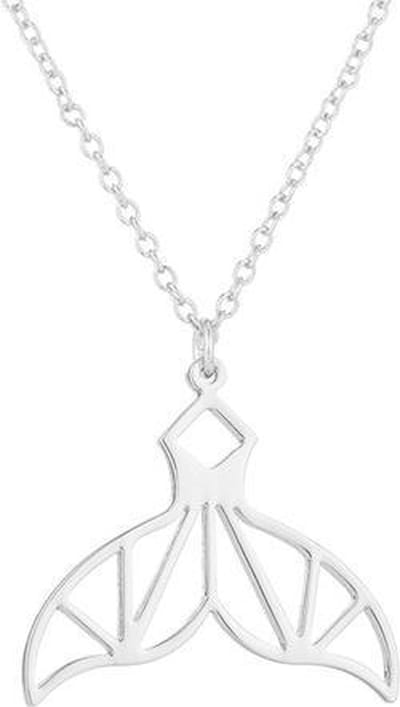 24/7 Jewelry Collection Origami Zeemeermin Ketting - Walvisstaart - Walvis - Staart - Zilverkleurig