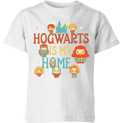 Harry Potter Kids Hogwarts Is My Home kinder t-shirt - Wit - 134/140 (9-10 jaar)
