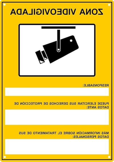 Bewakingsbord - Waarschuwingsbord Camera - Diefstal Afschrikken - Metaal Weerbestendig - 30 x 21 cm - Geel