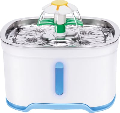 BRASQ Drinkfontein kat en hond 2,5 Liter - Waterfontein - Kattenfontein - Waterdispenser - Dieren drinkbak - Wit - BPA vrij - geruisloos - Inclusief 4 reservefilters + accessoires