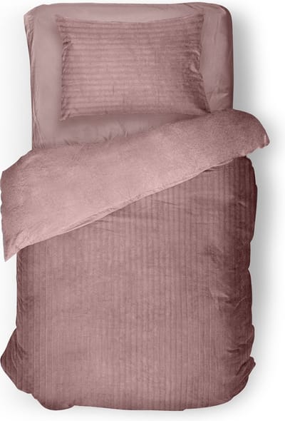 Eleganzzz Dekbedovertrek Teddy Rib Fleece - Old Rose - Dekbedovertrek 140x200/220cm - 100% Teddy Rib Fleece - Eenpersoons dekbedovertrekken - 140x220cm - Teddy Dekbedovertrek - Fluffy Dekbedovertrek - Effen Dekbedovertrek
