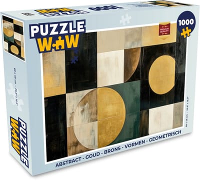 Puzzel Abstract - Goud - Brons - Vormen - Geometrisch - Legpuzzel - Puzzel 1000 stukjes volwassenen