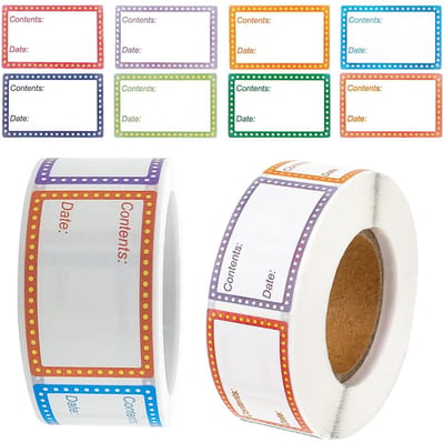 Ynkkvre - set van 1000 vriezerlabels op 2 rollen - verwijderbare zelfklevende voedsel- en datumstickers voor vriezer en keuken