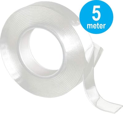 Dubbelzijdige Plakband 5m - Dubbelzijdige Verwijderbare, Herbruikbare en Wasbare Tape - Nano Tape 5 meter - Dubbelzijdig plakband - Dubbelzijdig tape