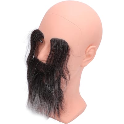 Kappershoofd Mannequin Kaal met Lange Baard Wenkbrauwen Herbruikbaar Hars PVC Kappers Oefen Kaal Hoofd