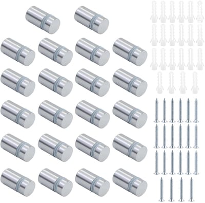 MTTproducts- Muur Spacer 12x25mm - 22-delige Set - Roestvrij Staal - Afstandhouders - Schroeven - Rubber Stoppen - Hoogwaardig Materiaal