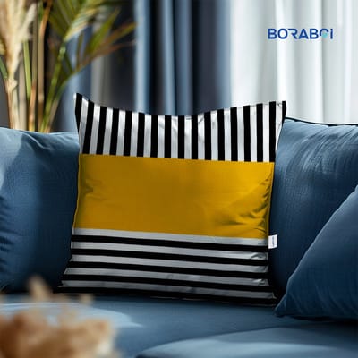 Boraboi® Luxe Decoratieve Kussenhoezen set van 2 , Zachte Suède Touch 50x50cm -(Wit,Goud,Zwart)