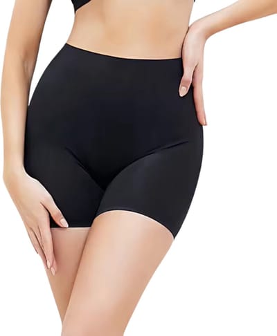 Dames boxershort naadloos - Dames boxer - Maat S - Zwart - Licht corrigerend - broekje voor onder jurk - korte legging - Shapewear dames - Corrigerend ondergoed - corrigerende shorts -onzichtbaar ondergoed - Naadloos ondergoed
