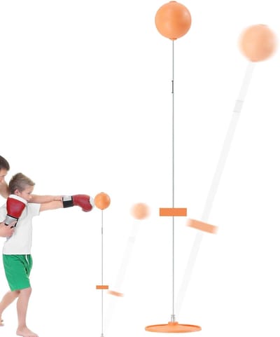 Boksbal met standaard - Vrijstaande trainingsbal - Reactietraining thuis - Verbeter reactiesnelheid - 110 cm hoogte