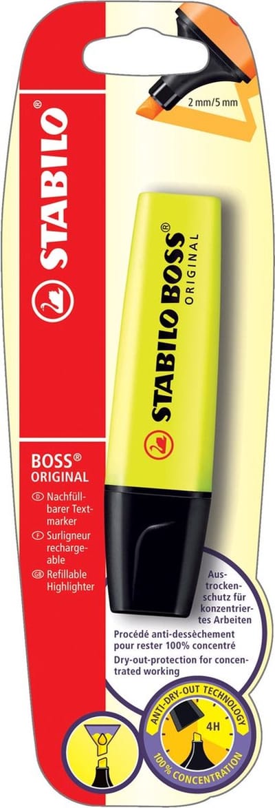 Markeerstift stabilo boss 70/24 geel blister | 10 stuks