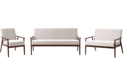 ESRUM - Bankenset - Grijs/Donkerbruin - Polyester