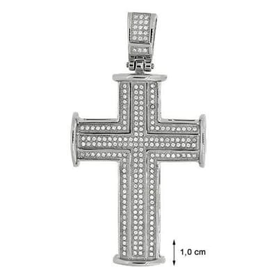 Blinx Jewels Stalen Hanger Kruis Steentjes Zirkonia