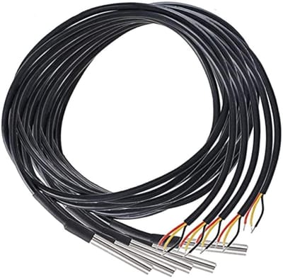 Waterdichte Temperatuursensor met Thermoelement en Hittebestendige Kabel - 5 Stuks, 3M Lang, Perfect voor Koken en Wetenschappelijk Onderzoek