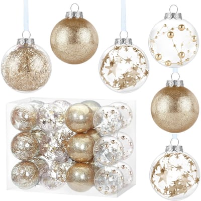 Dailygoody - Kerstballen - 24 Stuks - Kerstdecoratie - Roségoud