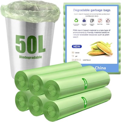 Biologische Afvalzakken - Composteerbare Zakken - Keuken Afval - 90 Stuks - 50 Liter - Groen