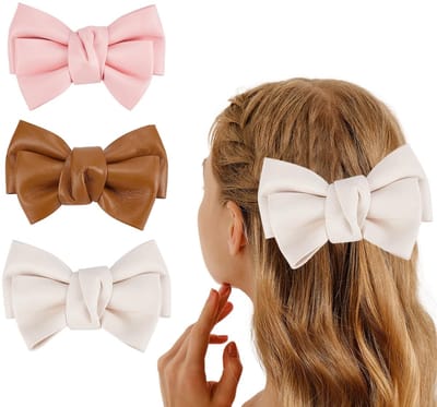 Allecto - Haarspeld - Handgemaakte Haaraccessoires - Modieuze Kleur - PU-leer - Schattige Eendensnavel - Geschikt voor Vrouwen - 3 Stuks
