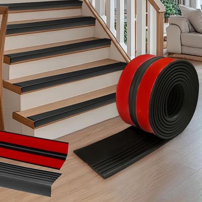 Zelfklevend Traprandprofiel 300 x 9,5 cm van PVC, Antislip, Waterdicht, L-vormig, Bescherming voor Binnen- en Buitentrappen, Veiligheid en Duurzaamheid