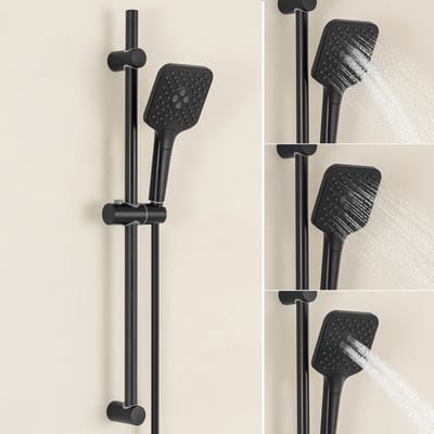 Auralum Max Doucheset met Handdouche - 70 cm Glijstang - 3 Standen - Doucheslang 150cm - Hoogte Verstelbaar - Wandmontage - Zwart