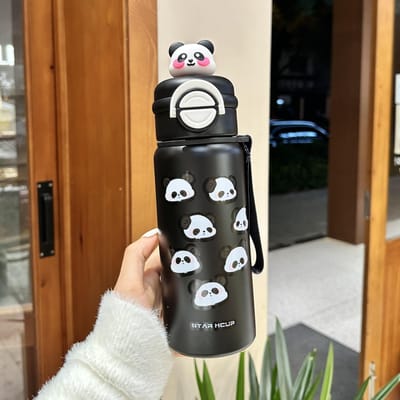 Tasse Thermos Filles Nouveau Niveau d'Apparence Élevé Étudiants avec Paille Portable Accompagnant Tasse d'Eau Froide d'Été 600ml