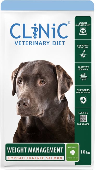 Clinic Weight Management Hypoallergenic Zalm - Dieethondenvoer - 10 kg