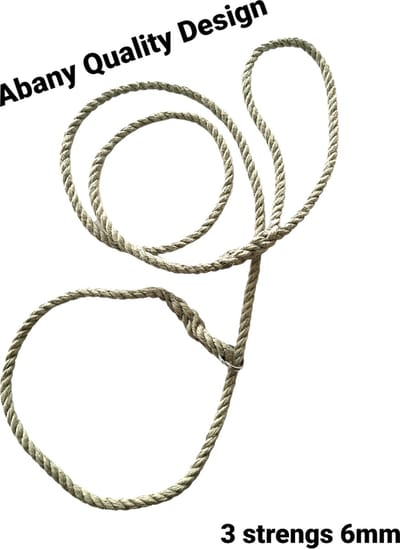 Abany quality design * volledige lengte 1.30 mtr beige – let op deze lijn is 5 mm dik jachtlijn - hondenlijn voor alle honden rassen - puppylijn - vanglijn classic zonder stop – retriever lijn - jachtlijn - 2STR20026 6mm –