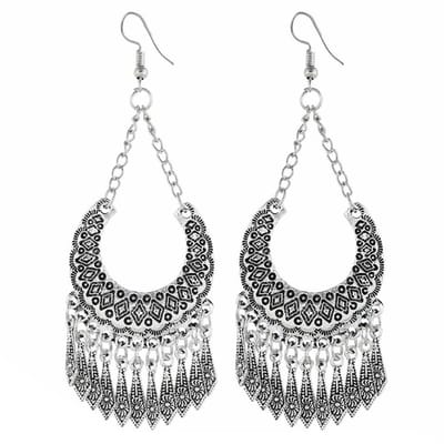 Fako Bijoux® - Oorbellen - Bohemian - Boho Dangle - Zilverkleurig