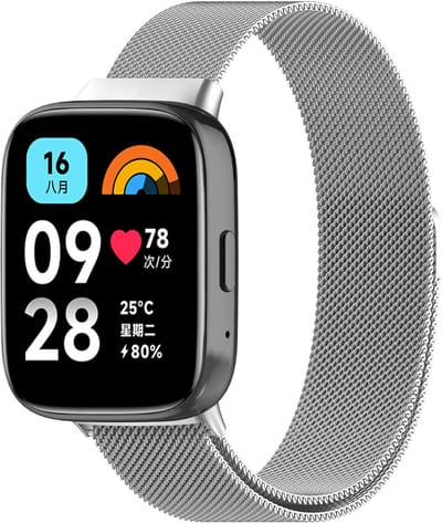 Strap-it Milanees smartwatch bandje - RVS Milanese band geschikt voor Xiaomi Redmi Watch 3 Active / Lite - zilver