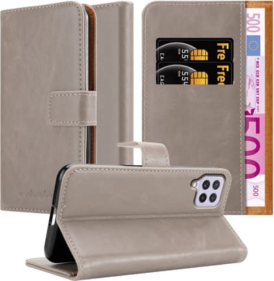 Cadorabo Hoesje geschikt voor Samsung Galaxy A22 4G / M22 / M32 4G in CAPPUCCINO BRUIN - Beschermhoes met magnetische sluiting, standfunctie en kaartvakje Book Case Cover Etui