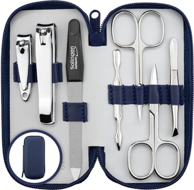 marQus Solingen Duitsland Manicuresets voor dames & heren set van 7 stuks – Kwaliteits verzorgingsset Nagelknipper & Teennagelknipper, pincet Nagelkit – Perfect Cadeau voor alle gelegenheden