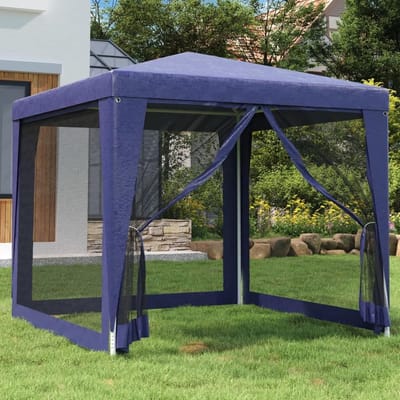 Partytent Tuin - Paviljoen Feesttent - Buitenfeesten Beschermen - Waterdicht HDPE Dak - 250 x 250 cm - Blauw