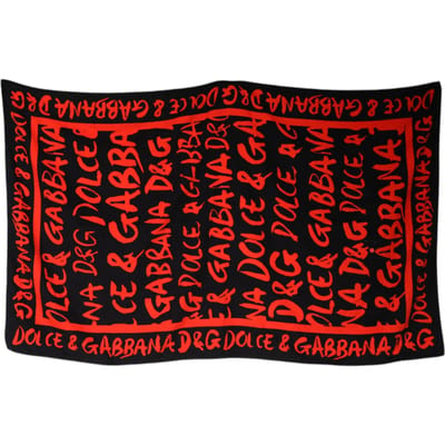 Zijde Sjaal Rood Logo Print